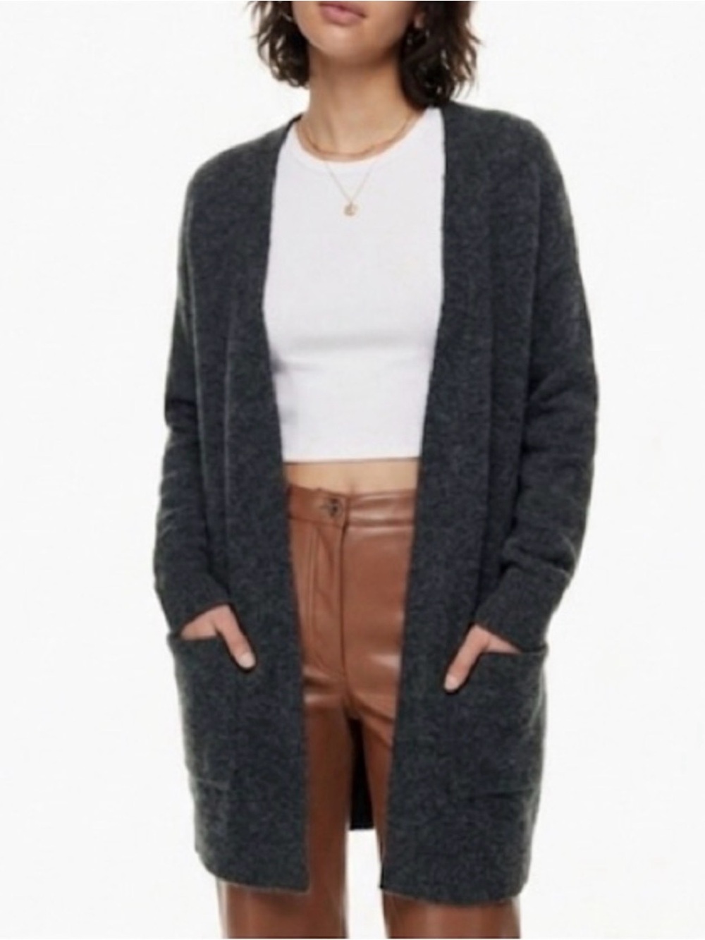 Wilfred Free Aronson Cream Open-Front Women's Cardigan Sweater NWT - Picture 11 of 11